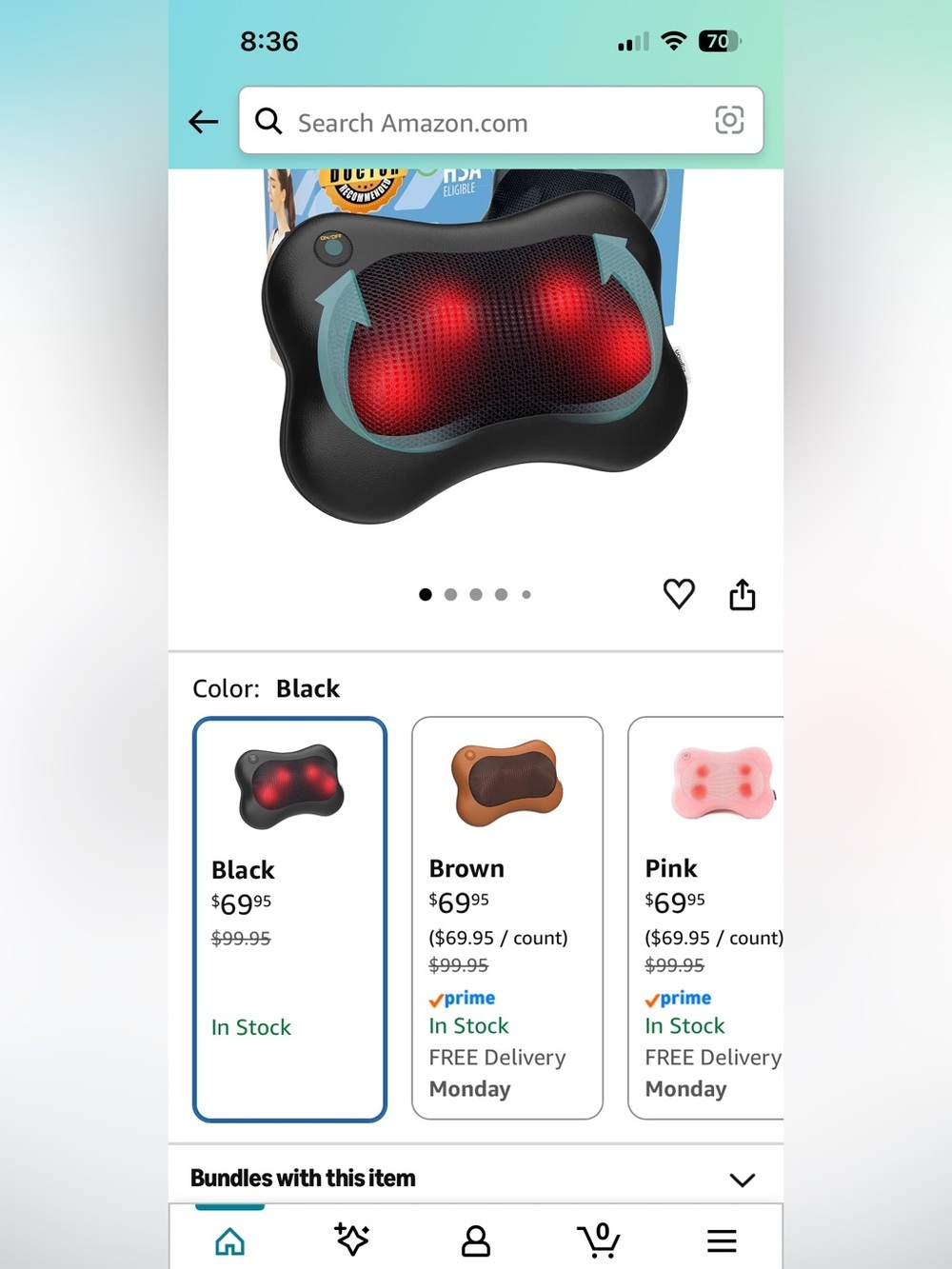 NIB Zyllion Shiatsu Massage Pillow with Heat Deep Kneading Neck Back Massager - Picture 8 of 9